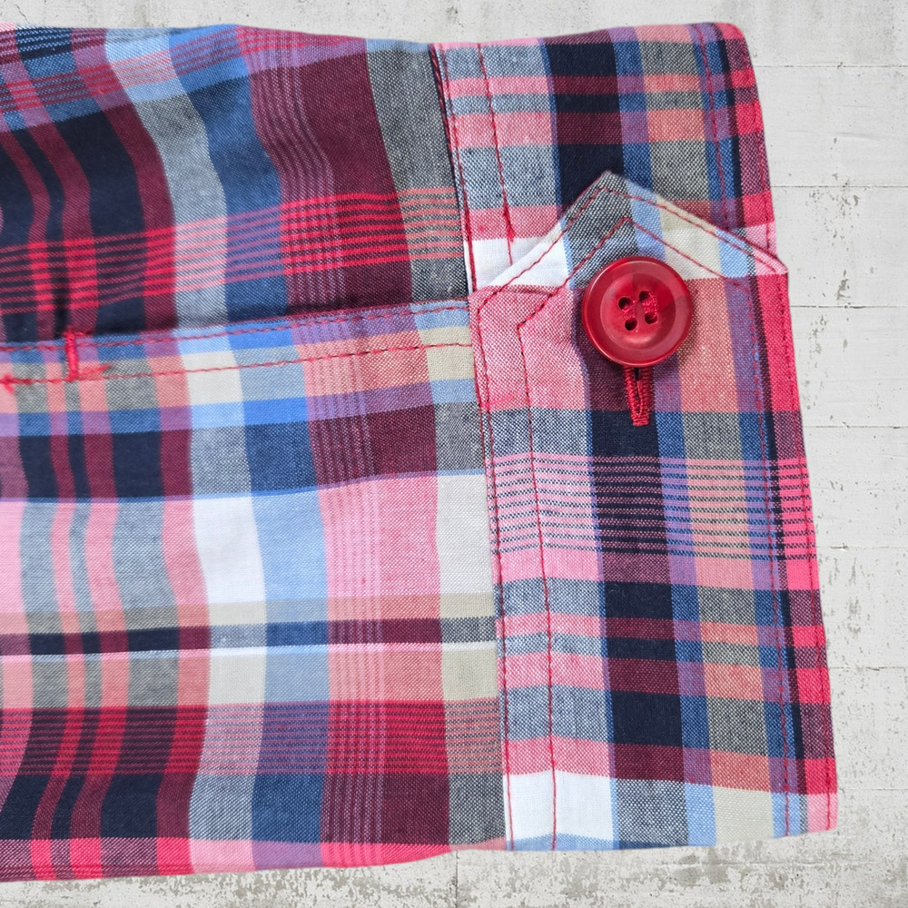 Y2K Red Blue Plaid Reversible Full Zip Collared Patriotic Spring Jacket Size XL - Picture 4 of 7